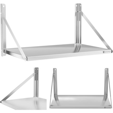 Mensola da parete pieghevole in acciaio inox 80x45cm (1/5)