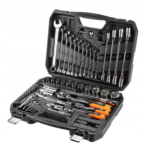 SET CHIAVI A BUSSOLA 1/4'', 1/2'' 77 PEZZI CRV - T N08-915 (1/5)