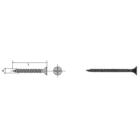 Vite per intonaco in metallo fosfatato 4,270mm - FTM 4,270