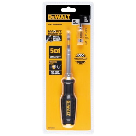 Cacciavite multifunzione DeWalt DWHT66569-0, 6 in 1, utilizzo primario in applicazioni di avvitamento de, include PH1, PH2, PH3, de slot 5,5 mm, 6 mm e 8 mm, design ergonomico e resistente. (1/5)