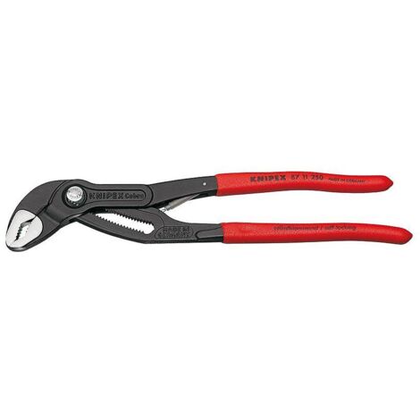 KNIPEX 87 11 250 Cobra®...matic Pinza regolabile per tubi e dadi Rivestita in plastica antiscivolo bonderizzata grigia 250 mm