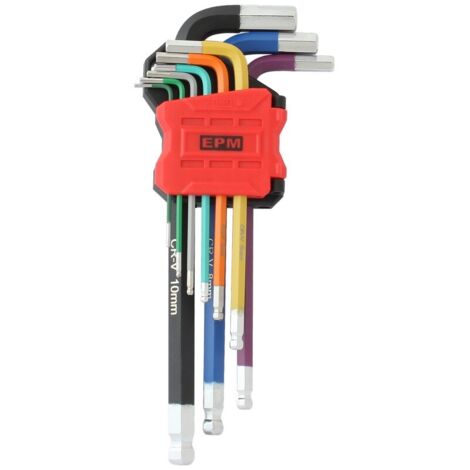 SET DI 9 CHIAVI IN ALLUMINIO CON MANICO A SFERA RED LINE - E-400-2680 (1/3)