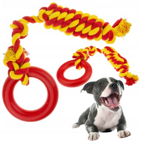 Corda Giocattolo Per Cani In Fibra Di Cotone Con Coulisse Elastica, Tira E Mordi, Per Cuccioli E Cani Grandi, Pulisce Denti E Gengive, Colori Vari
