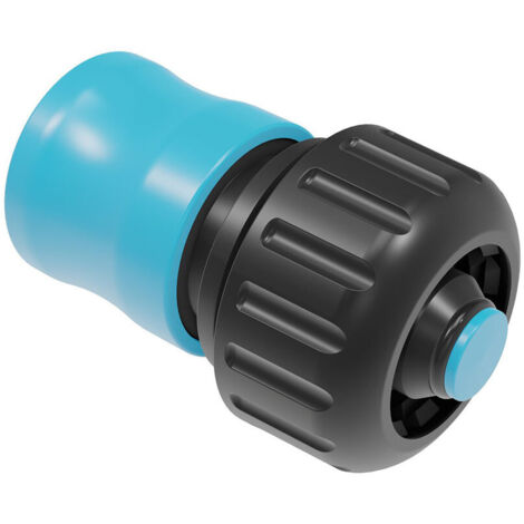 Connettore rapido per il collegamento di un tubo da giardino da 3/4" con funzione di arresto (1/2)