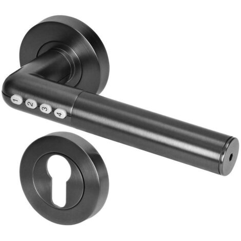 MANIGLIA PER PORTA ORNO CON SERRATURA A CODICE IP20 NERA APERTURA CON PIN E BLUETOOTH