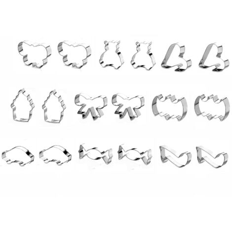 Set di 18 tagliabiscotti, 9 forme, TADAR 2924