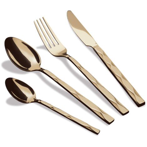 Set di posate da 24 pezzi per 6 persone, champagne lucido BERLINGER HAUS BH-3084