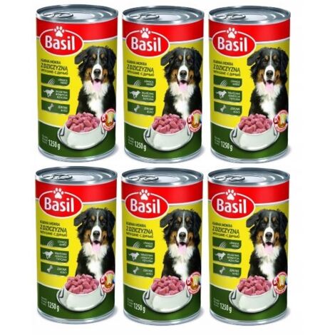 Cibo umido al basilico 1250 g con selvaggina 6 pz.