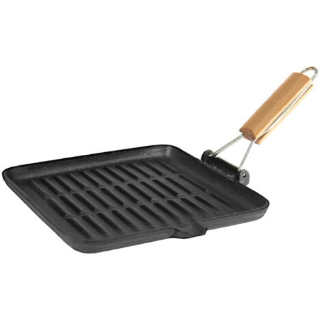 Padella in ghisa 24cm per induzione manico pieghevole pesante KRISBERG KS-2563