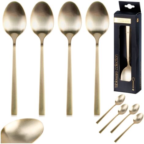 LEIHEFA - Set di 8 cucchiaini da tè creativi, in acciaio inox, per tè, torte, zucchero, dessert e gelati (oro