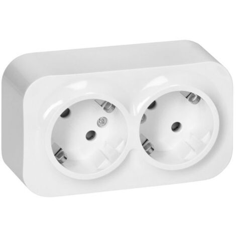 Presa doppia da parete Schuko ToDo 2x2P+Z IP20 bianca