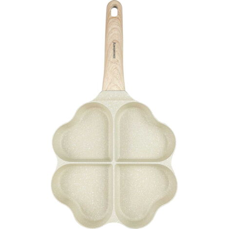 Teglia in marmo 4 in 1 cuore per pancake, uova, pancake 19x19cm BEIGE KLAUSBERG KB-7819 (1/5)
