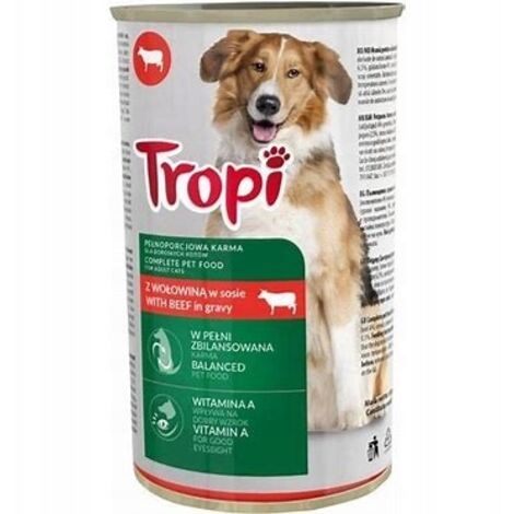 Cibo umido per cani Tropi al manzo 1250 g