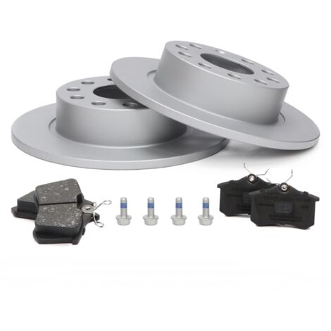 Set di dischi e pastiglie freno rivestiti posteriori per AUDI, SEAT, SKODA, VW (1/5)
