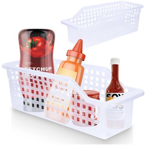 Organizer bianco per frigorifero, dimensioni 34,5x13x11,5 cm. (1/5)