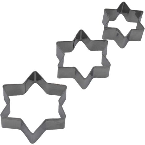 Set di tagliabiscotti per pan di zenzero, a forma di stella, 3 pezzi, BRUNBESTE BB-3036