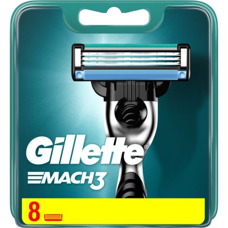 Lame di ricambio per rasoio da uomo Gillette Mach3, confezione da 8 (1/4)