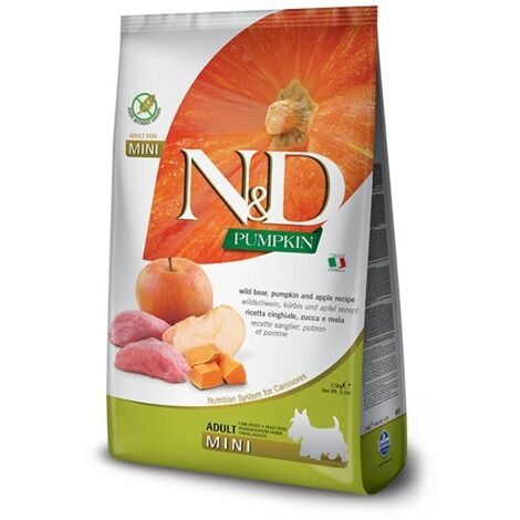 FARMINA ND GF PUMPKIN BOARAPPLE ADULT MINI cibo secco per cani 25kg