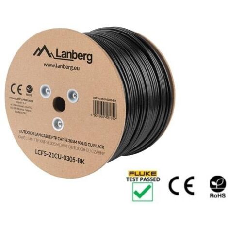 Cavo di Rete Lanberg Cat5e F/UTP Esterno da 305 m Nero (1/3)