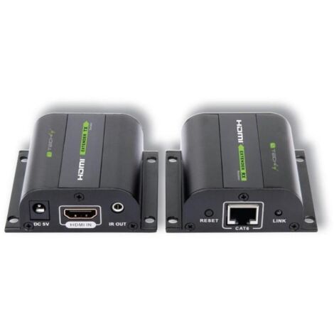 Estensore HDMI Full HD fino a 60m con cavo Cat.5e/6/6a/7, con ricevitore IR, nero, Techly EXT-E70I (1/5)