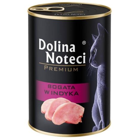 Dolina Noteci Premium ricco di tacchino cibo umido per gatti 400g