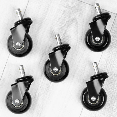 Confezione da 5 rotelle per sedia da ufficio, 48 mm, rotelle per sedia
