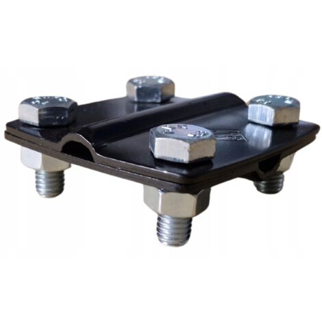 Connettore trasversale antifulmine per nastro e filo 4 x M8 s-30 ACCIAIO ZINCATO NERO (1/5)