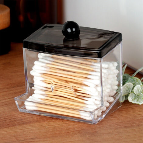 Contenore dispenser per cotton fioc a 3 scomparti, organizer da bagno