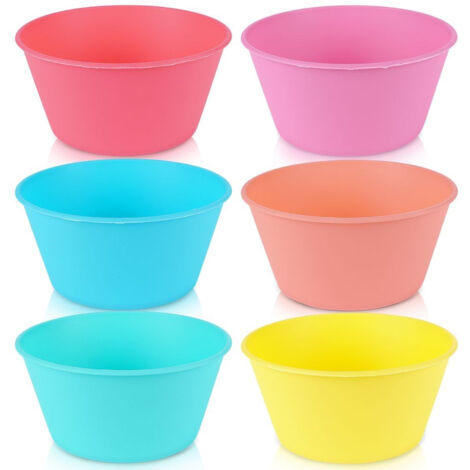 Set di 6 ciotole da viaggio riutilizzabili in plastica per picnic da 400 ml (1/5)