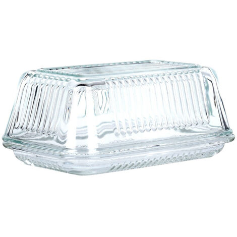 Burriera In Vetro Con Coperchio E Base In Legno | Contenitore Da Cucina Per Burro E Formaggio | Mantiene Fresco Sul Piano Di Lavoro