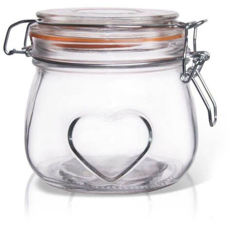 Barattolo contenitore da cucina in vetro brevettato con clip per alimenti da 500 ml