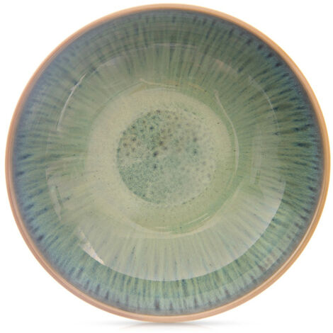 Piatto fondo grande per piatti da zuppa in ceramica verde 20,5 cm 900 ml