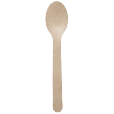 100 Cucchiai Di Legno Da 10 Cm - Posate Monouso Ecologiche In Bambù Per Feste, Catering, Picnic E Dessert - Finitura Naturale
