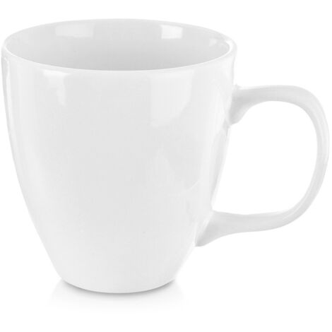 Tazza in porcellana bianca per bere caffè, tè, erbe, bevande, grande 400 ml (1/3)