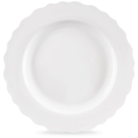 Piatto piano grande in porcellana, bianco classico, 24,5 cm (1/3)