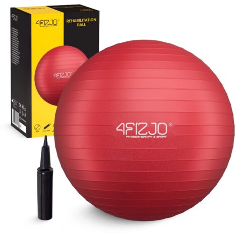 Palla da ginnastica gonfiabile 4FIZJO per esercizi 55 cm rossa (1/5)