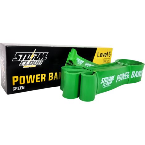 Fascia di resistenza StormCloud, fascia di potenza per allenamento, verde, livello 5 (1/4)