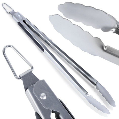 COCOBOSS Pinze Da Cucina In Acciaio Inox 33 Cm – Set Da 2 Pezzi Per Grigliare E Cucinare, Manico Lungo, Bloccaggio, Lavastoviglie