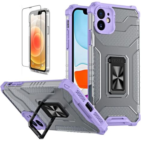 SET CUSTODIA PER APPLE IPHONE 11 6.1' VIOLA ARMATURA + 1 VETRO TEMPERATO (1/5)