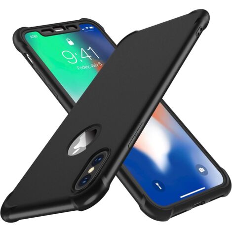 CUSTODIA POSTERIORE IN VETRO PER IPHONE XS MAX 6.5' NERO (1/5)