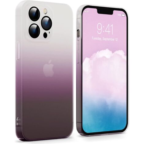 CUSTODIA RIGIDA OPACA PER APPLE IPHONE 13 PRO BIANCO VIOLA OMBRE (1/5)