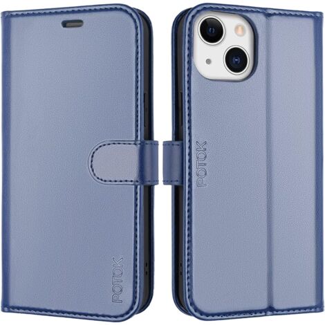 CUSTODIA IN PELLE CON PATTA PER APPLE IPHONE 13 MINI BLU (1/5)