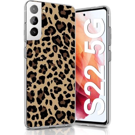 CUSTODIA IN SILICONE PER SAMSUNG GALAXY S22 MOTIVO A MACCHIE DI PANTERA SM-S901 (1/5)