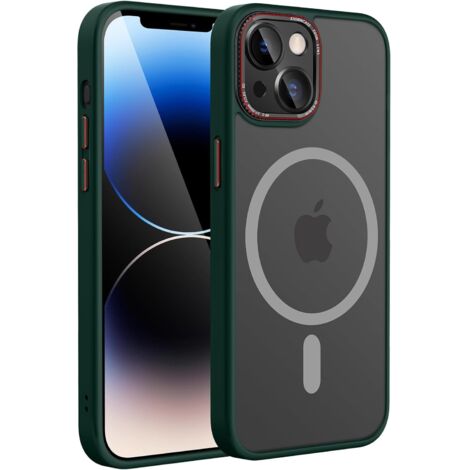 CUSTODIA PER APPLE IPHONE 14 VERDE TRASPARENTE RETRO OPACO + MAGSAFE (1/5)