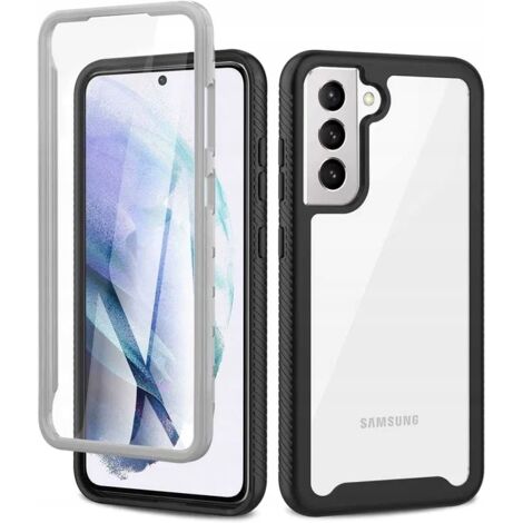 CUSTODIA BUMPER PER SAMSUNG GALAXY S21 FE 5G NERO GRIGIO PROTEZIONE SCHERMO (1/2)