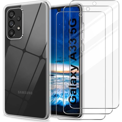 CUSTODIA TRASPARENTE PER SAMSUNG GALAXY A33 5G SILICONE + 3X VETRO TEMPERATO (1/5)
