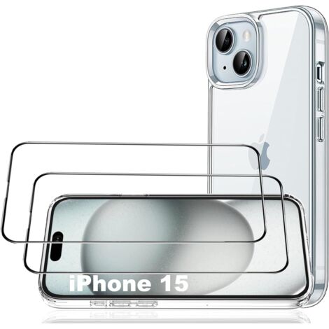 SET CUSTODIA IN SILICONE PER APPLE IPHONE 15 6.10"" + 2 VETRO TEMPERATO (1/5)