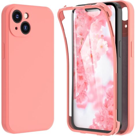 CUSTODIA IN SILICONE ROSA PER APPLE IPHONE 13 + PROTEZIONE SCHERMO BUMPER A 360° (1/5)