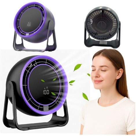 Ventilatore da scrivania Ventilatore da tavolo regolabile da ufficio Potente 4000 mAh LED (1/5)