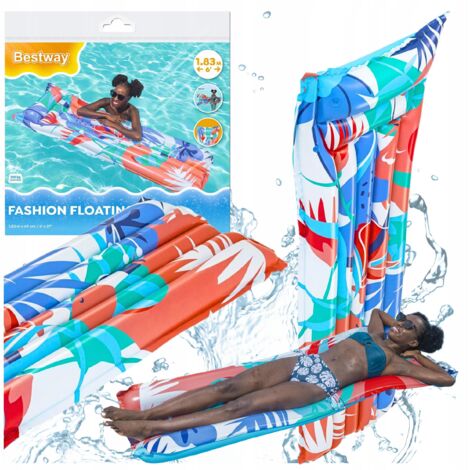 Materassino gonfiabile sopra l'acqua per nuotare, sdraio 183x69 cm per la spiaggia, estate, BESTWAY (1/5)